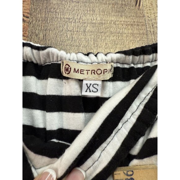 Metropark Black and White Stripe Strapless Maxi Dress sz 4 - Picture 4 of 7